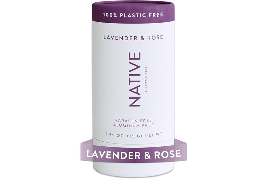 Native Plastic Free Deodorant Contains Naturally Derived Ingredients, 72 Hour Odor Control | Deodorant for Women and Men, Aluminum Free with Baking Soda, Coconut Oil and Shea Butter | Lavender & Rose