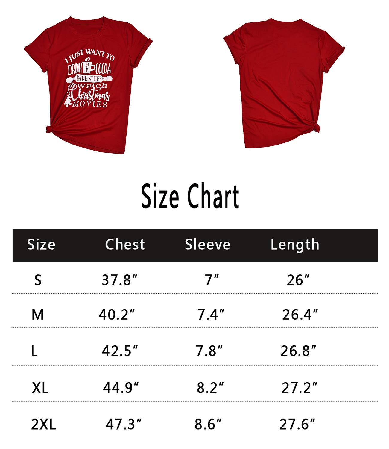 Eanklosco Merry Christmas T-Shirt Women\'s Casual Letter Tops Short Sleeve Shirts(Black,2XL)