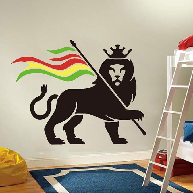 wangpdp Bob Marley Rasta Löwenkrone Wandtattoo Schlafzimmer Auto Laptop