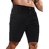 TUREFACE Men's Casual Slim Fit Denim Jean Shorts Skinny Stretch Summer Hot Short