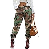 Voghtic Army Camo Cargo Pants - High Waisted Women's Camouflage Job Fatigue Pants