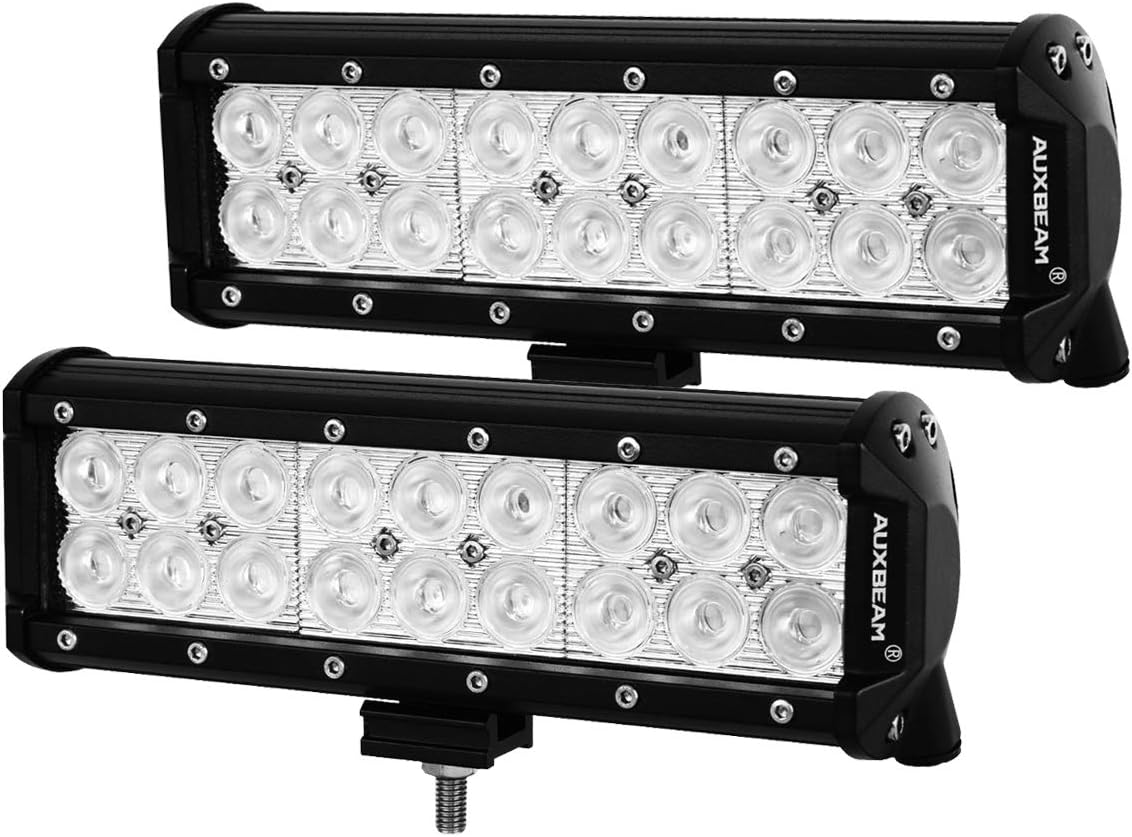 Auxbeam LED Light Bar 9 inch 54W Led Light Pods Off-Road Lights Flood Beam Driving Light for Vehicle Pickup Car SUV Truck with Mounting Brackets (Pack of 2)