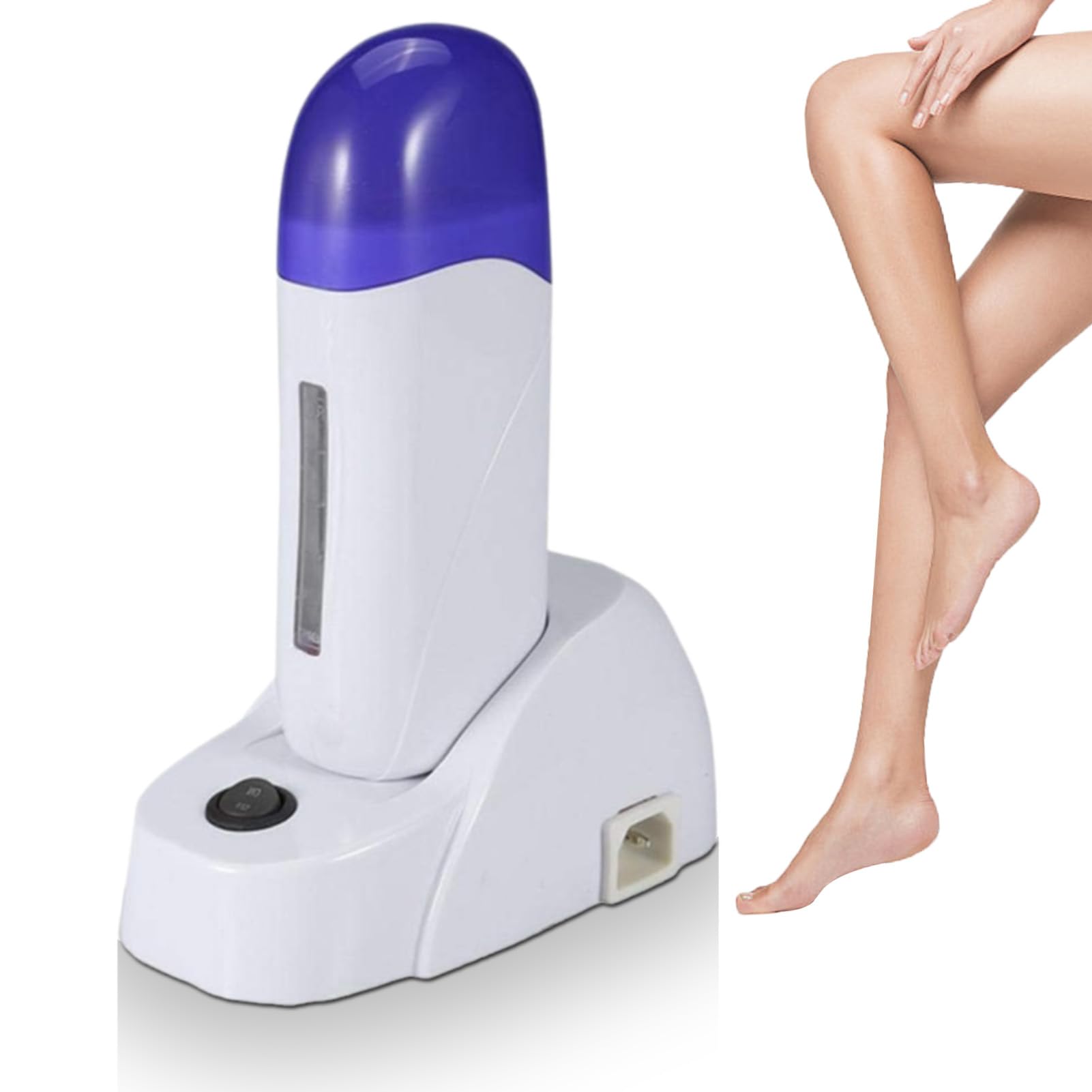 Electric Roll On Wax Warm Machine, Roll on Wax Heater Depilatory Wax Warmer Waxing Kit for Hair Removal Cartridge Melting Waxing Machine with Base for Home and Salon (1 head)