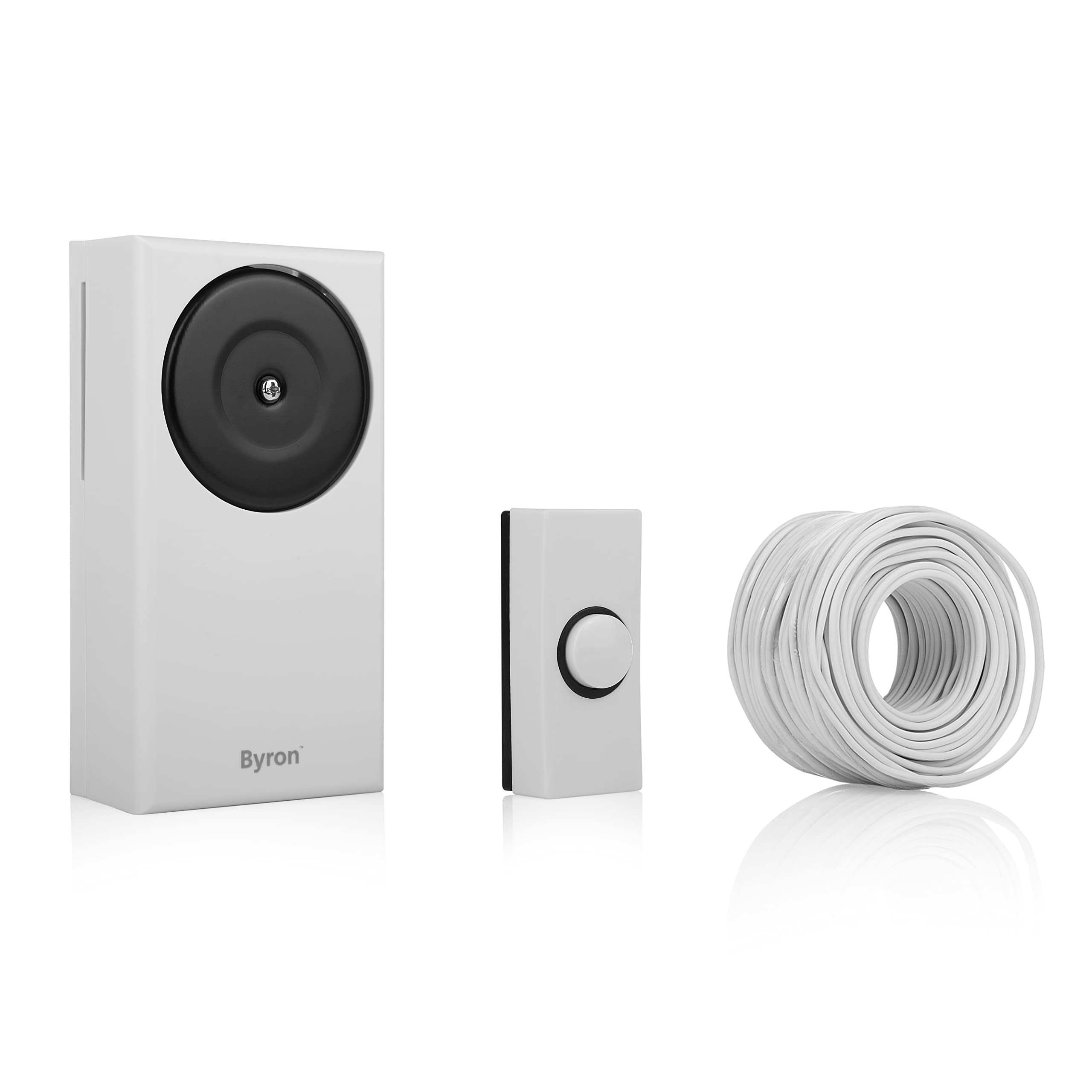 Byron DBW-24031 Doorbell Kit - Knob, Chime and Cable - 90 dB