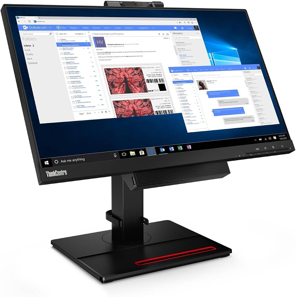 Lenovo ThinkCentre Tiny-in-One 24 Gen 4 23.8" Full HD IPS Monitor Black