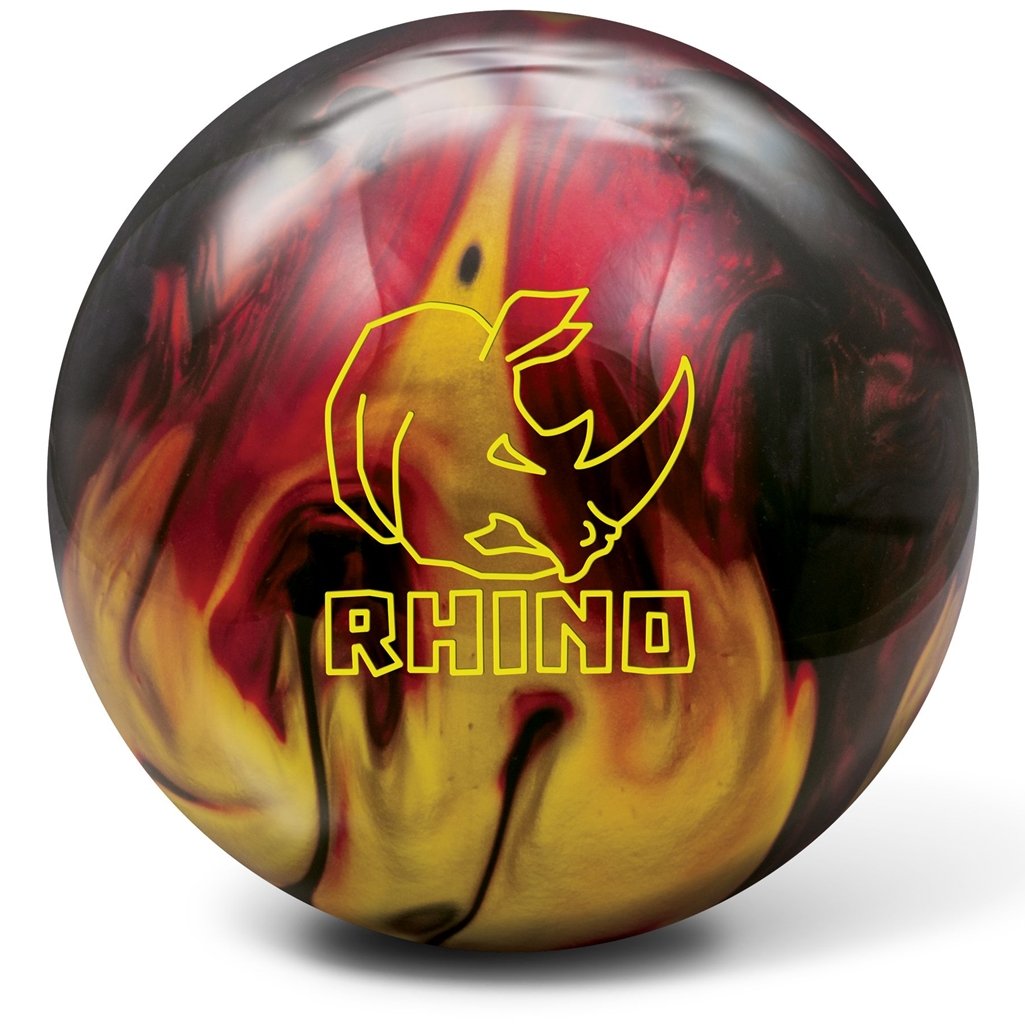 Brunswick Rhino Bowling Ball, Red/Black/Gold, 12 lb King Pinz Bowl