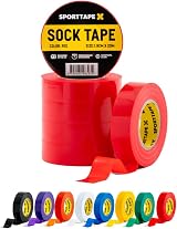 SPORTTAPE 6 Rolls Red Sock Tape 1.9cm x 20m - Football Rugby PVC