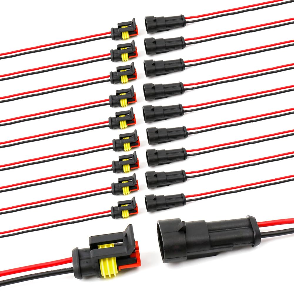 shengbowi 2Pin Way Sealed Waterproof Electrical Wire Connector Auto Male Female Plug Car Wiring Harness Splices with Cable