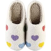 GAINHEART Valentine Heart Slippers for Women Men,Fuzzy Cozy Cute Love Slippers,Valentine's Day House Shoes Indoor Outdoor