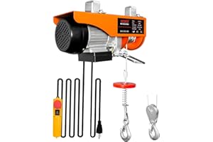 YATOINTO Electric Hoist, 1320 Lbs Electric Hoist Winch 110v with Remote Control, Single/Double Slings 39.4ft Lifting Height with 11.5 Ft Power Cord for Garage, Factories, Warehouses