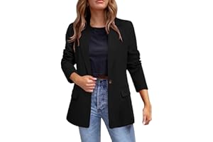 FARTEY Blazers for Women Business Casual Button Work Office Jackets Blazer Open Front Long Sleeve Lapel Jacket Outfit