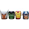 Bazillion Dreams Marvel Avengers 4-Pack Mugs - Superhero-Inspired Glass Cups Featuring Hulk, Captain America, Iron Man, and More!