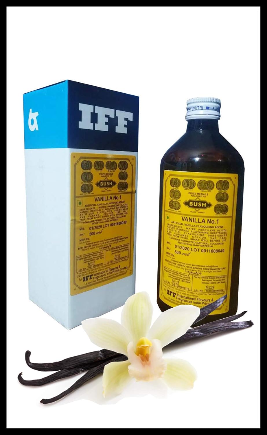 Nithi Foods IFF, Bush Vanilla No. 1 Vanilla Flavouring Agent 500 Ml