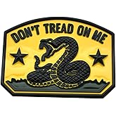 1x Gadsden Flag Rattlesnake Car Emblem 3D Decal Sticker with Don't Tread ON ME Slogan Fit for Car Truck Motorcycle Window Door and Flat Surface (Yellow)
