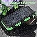 Solar Charger 30000mAh Power Bank Portable Backup Battery Waterproof Panel Charger for Cellphone,Tablet and Most Gadget w/ Dual USB, LED Light, Compass, Hook for Indoor and Outdoor Charging (Green)