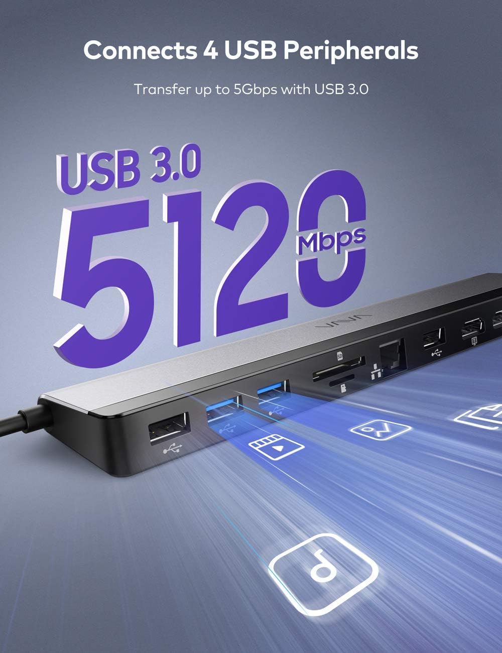 VAVA USB C Docking Station, 12-in-1 Type C Hub with Dual 4K HDMI Ports, RJ45 Ethernet, 4 USB Ports, SD/TF Cards Reader, PD USB-C Charging Port, Audio/Mic for MacBook/Pro/Air, Type C Windows Laptops: Computers & Accessories