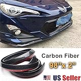 Sugo Racing JDM Carbon Fiber Black Front Bumper Lip Guard Protector Air Dam 2x98