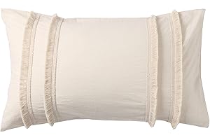 Flber US Fringed Sham Set Boho Cotton Pillow Covers,19.7in x35.5in,Set of 2