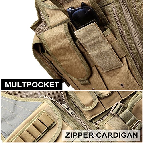 Goetland 600D Polyester Tactical Vest Outdoor Ultra-Light Combat Training Vest CS Adjustable S-XXL, Mud