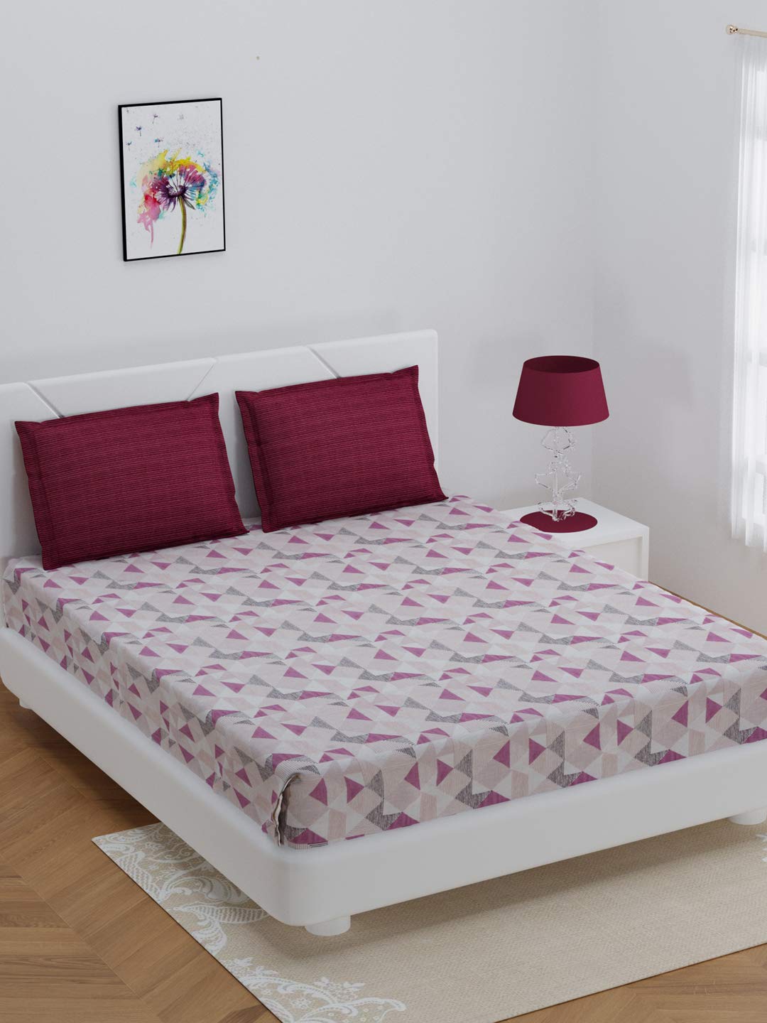 Trident Everyday 100 Cotton One Double Size (224x254Cm) Bedsheet with