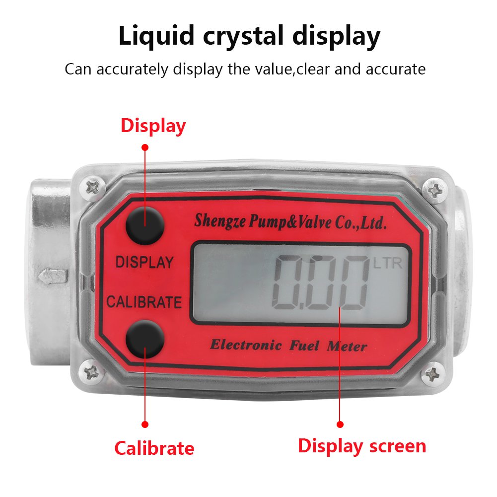 Kerosene Fuel Flow Meter with Digital LCD Display 1Inch FNPT Inlet