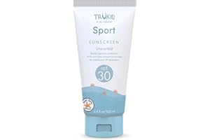 TruKid Sport Mineral Sunscreen SPF 30 - All Natural Kids & Baby Sunscreen for Face & Body, Non-Toxic Zinc Oxide Sunblock Protection for Sensitive Skin, Unscented, FSA Eligible, Travel Size 3.4oz