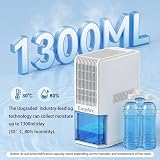 EasyAcc Bathroom Dehumidifier 1300ml/day 85W 2L Tank 30dB 15°C view 2