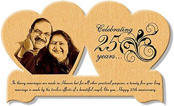 Buy Incredible Gifts India 25th Wedding For Parents Personalized Engraved Photo In Heart Wood 11 2 Inches X 6 8 Inches Brown Online At Low Prices In India Amazon In