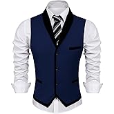 COOFANDY Men's Suit Vest Slim Fit Formal Business Dress Vest Casual Wedding Waistcoat