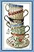 YEESAM ART Cross Stitch Kits Stamped for Adults Beginner Kids, Elegant Coffee Cup 11CT 35x54cm DIY Embroidery Needlework Kit with Easy Funny Preprinted Patterns Needlepoint Christmas