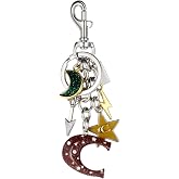 2PCS Purse Charms for Women Genuine Leather Flower Keychain Elegant Bag Accessories for Handbags