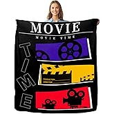 keepitcozi Movie Throw Blanket for Movie Lovers Adult Kids, Movie Theater Gifts Blanket Home Room Decor for Women Men, Cinema Flannel Soft Blanket for Bed Couch 50"x60"