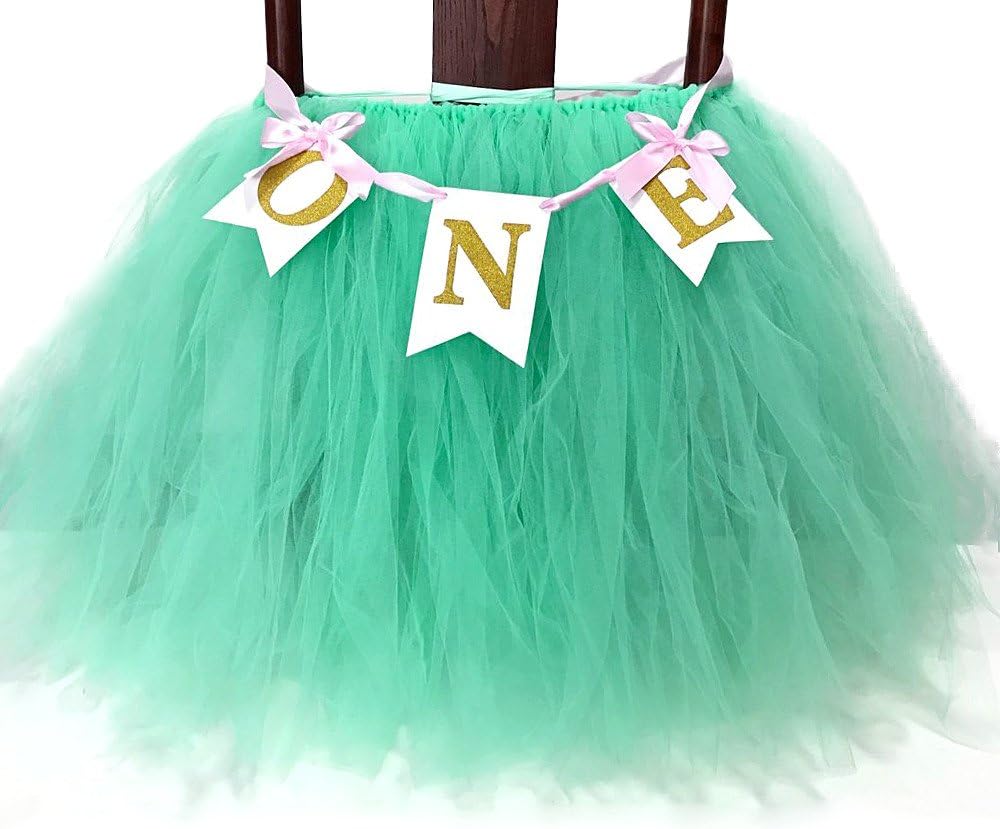 Festivous Wishel 23x35 1st Birthday Baby Tutu for High Chair Decoration for 1st Birthday Party Supplies (Mint Green)