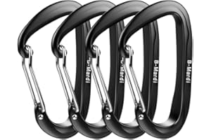 B-Mardi Lightweight Heavy Duty Locking Carabiner Clips-12kN (2697 lbs) caribiniers for Hammocks,Keychain & Utility