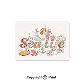 Oversized Mouse Pad,Sea Life Theme Underwater