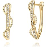 WSKFLY Cubic Zirconia Hoop Earrings 14K Gold Plated Tiny Huggie Earrings Simple Lightweight Small Hoops jewelry gifts for women