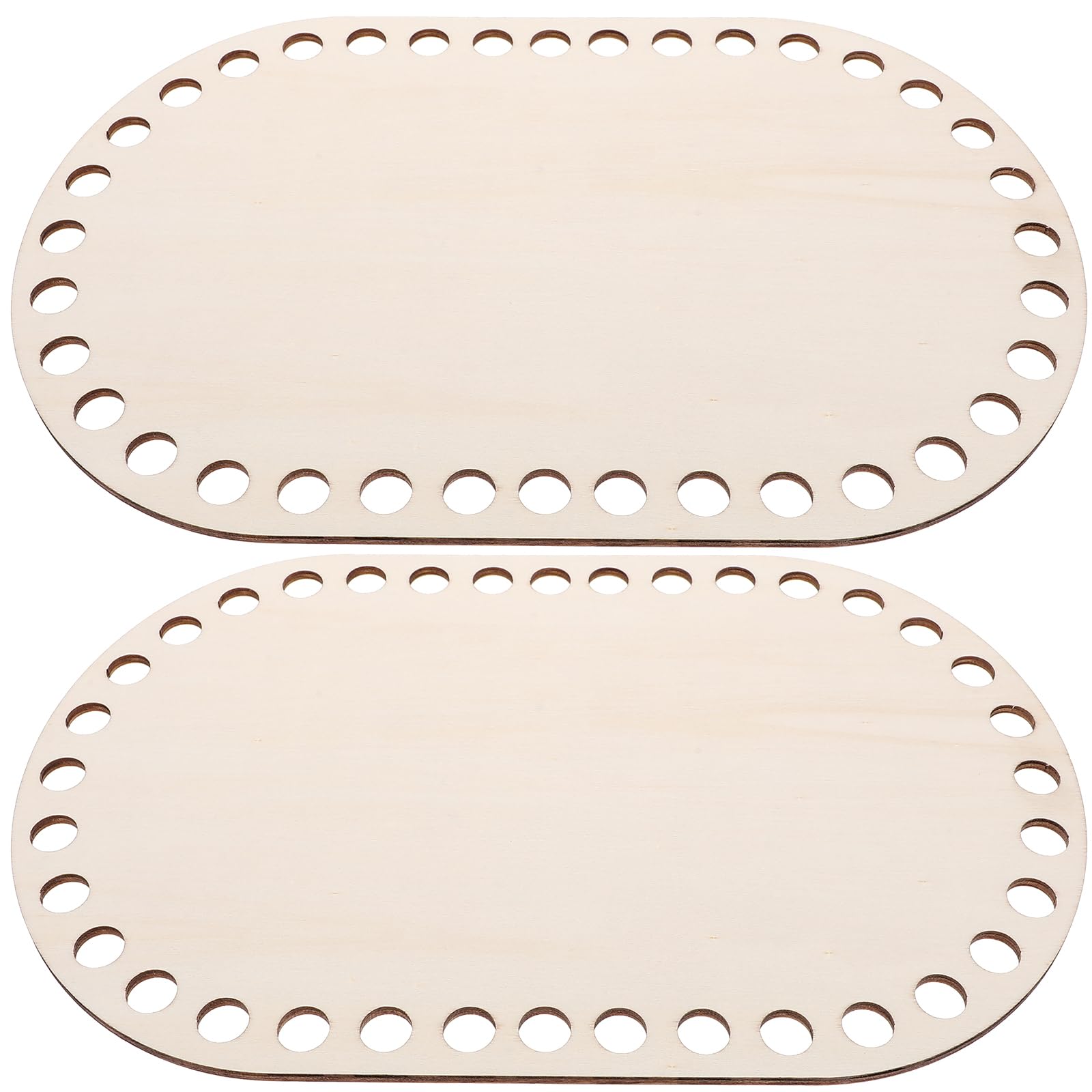 TEHAUX Wooden Crochet Basket Bases 2Pcs Oval Natural Wood Bag Bottoms for DIY Crochet Bag Making and Basket Weaving Knitting Craft Supplies 11.81 X 7.87