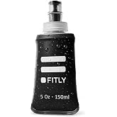 FITLY Soft Flask Running Water Bottle - Collapsible Hydration Flask | Shrink-As-You-Drink Soft Water Bottle with Bite Valve for Running Vests, Belts, Hiking, Cycling, Climbing and Skiing