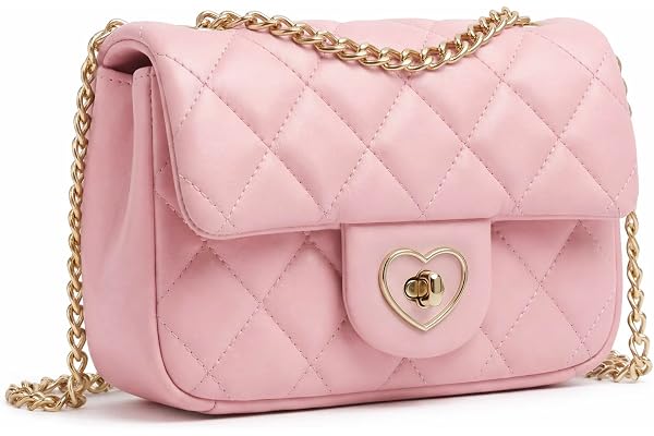 Heruion Princess Purse for Girls teens, Cute shoulder Crossbody Bag Handbag with Chain Strap for Age 3-20