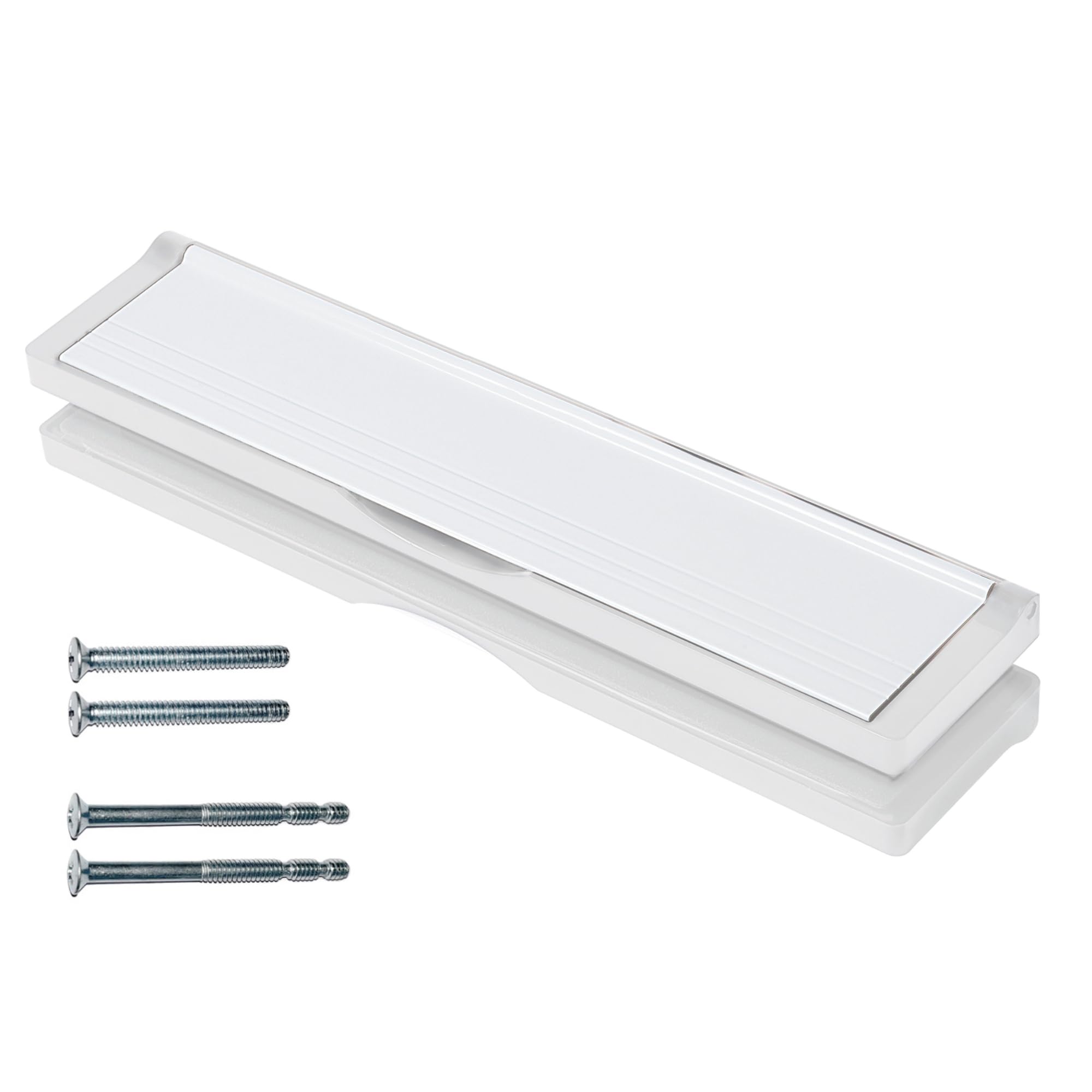 Keypak 12" (30.6cm) Sleeved Door Letter Box – Anti-Snap Flap & Draught Excluder for 40–80mm uPVC, Composite & Timber Doors (White)