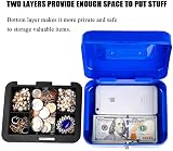 Parrency Cash Box with Money Tray Blue 7.87 x 6.89 x 3.70 Key Lock view 4