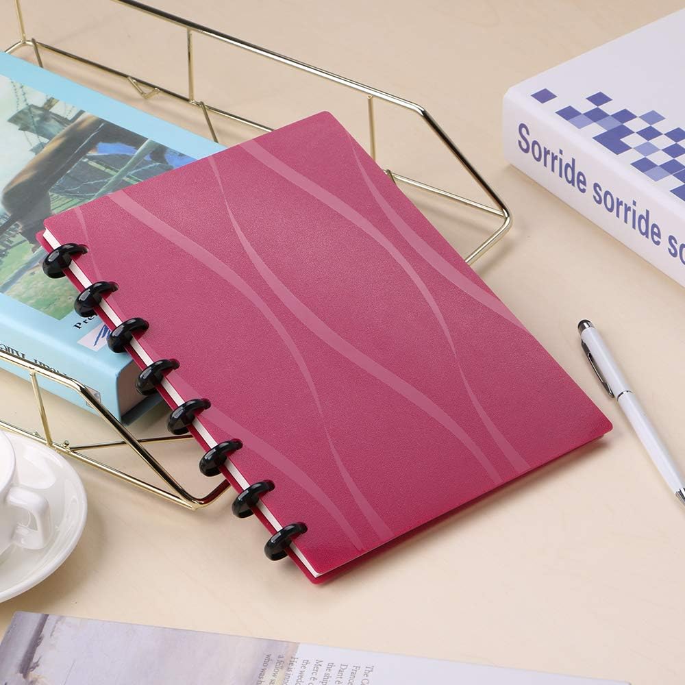 Eagle Discbound A5 Notebook, Customizable Refillable Loose Leaf Planner, Junior Size, Poly Cover, 60 Sheets Ruled/Lined Pages (Pink) - Image 5