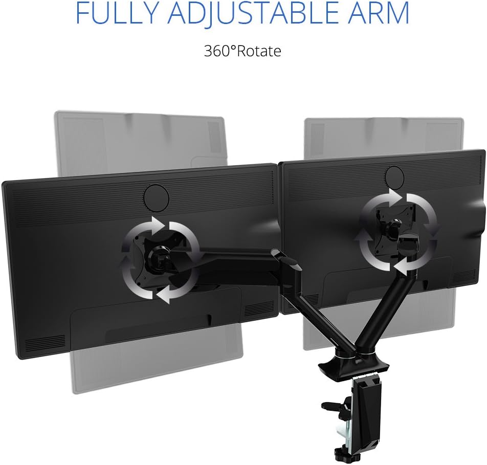 Fleximounts F6D Dual monitor mount lcd arm for 17"-30"Computer Monitor Gas Spring arm,With Clamp or Grommet Desktop Support - Image 3