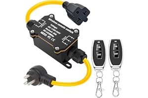 AMAKE 20A Waterproof Remote Control Power Switch, 110-250V AC Wireless Socket with 2 Remotes, Ip67 Weatherproof Rf, Long Rang
