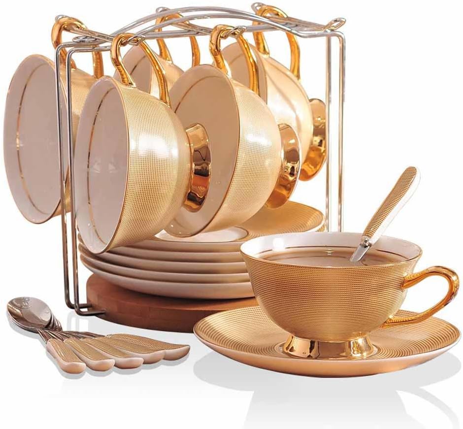 SSBY European style bone China coffee cup and saucer set, ceramic Teacup tea gold, ad wedding gift Cup