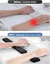 VAYDEER Ultra-Comfort Ergonomic Keyboard & Mouse Wrist Rest Set 17.3" Black view 3