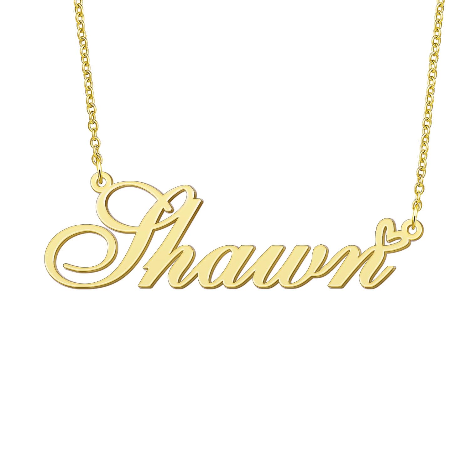 BYBWBL Shawn Name Pendant Necklace 18k Gold Plated