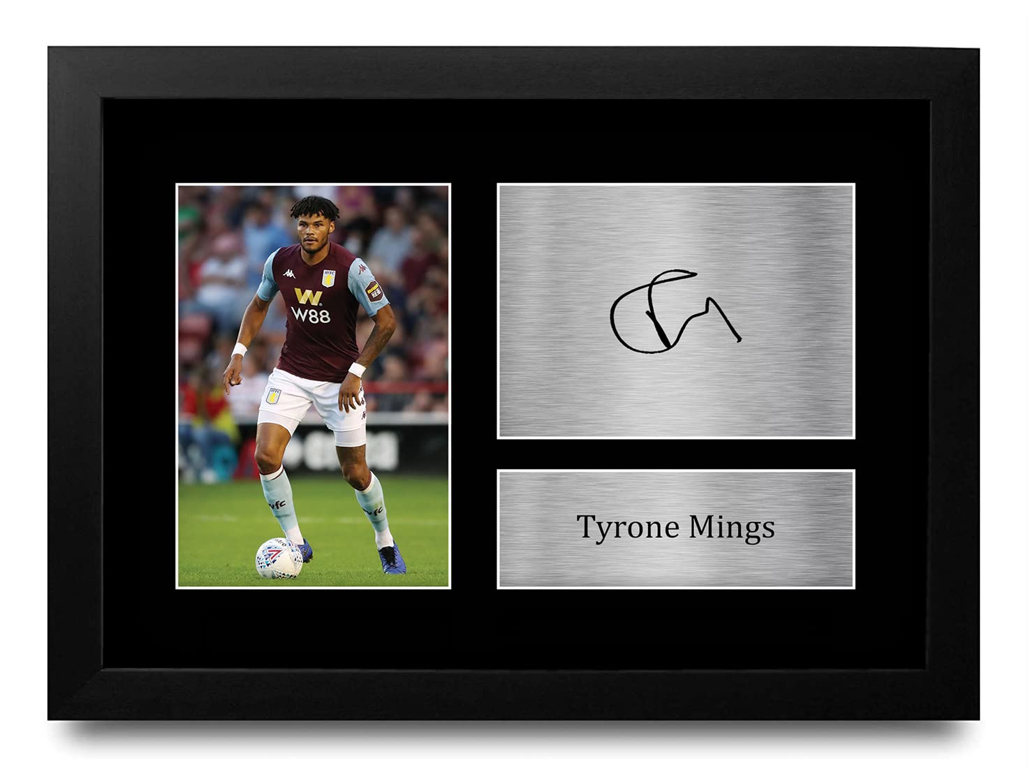 HWC Trading FR A4 Tyrone Mings Aston Villa Gifts Printed Signed Autograph Picture for Football Fans and Supporters - A4 Framed