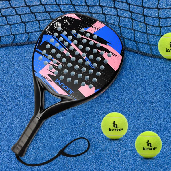 Padel Racket 100% Carbon Fiber – EVA Memory Foam Core – Lightweight Professional Performance Paddle with Carry Bag – 3 Colors With bag