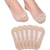 Panda Bros Women's Lace No Show Socks Low Cut Non Slip, Invisible with Flats, Pumps, Boat Liner Socks